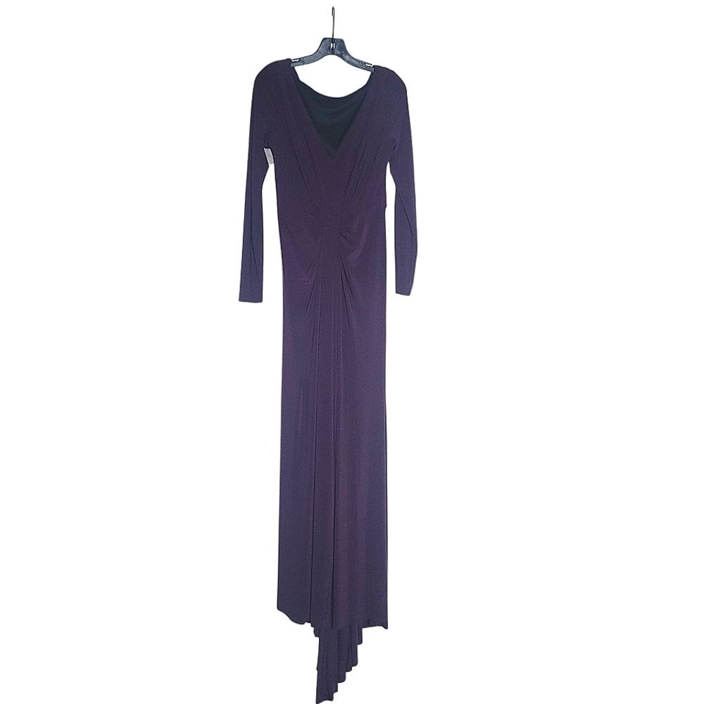 Vera Wang Deep Purple Long Sleeve Dress